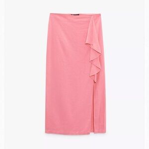 Zara Ruffled Lined Blend Skirt
